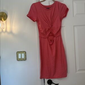 Abercrombie & Fitch Red Striped Midi Dress